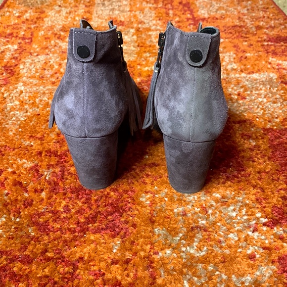 Rag & Bone Suede Tassle Double Zipper Booties Gray - Picture 4 of 10